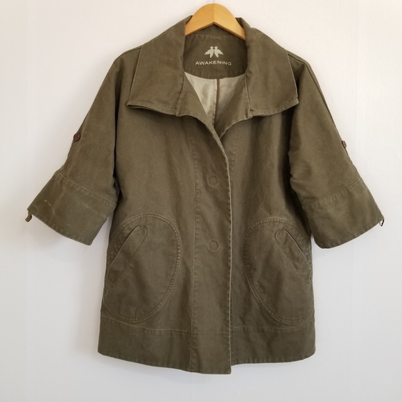 Awakening Reversible Olive Green Jacket Size Small - Picture 2 of 13